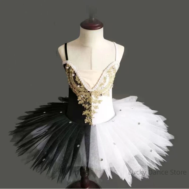 Profesionálna klasická palacinka Tutu kostým čierna labuť biela labuť baletná sukňa baletná sukňa pre dievčatá Dance Detské ženy trikoty