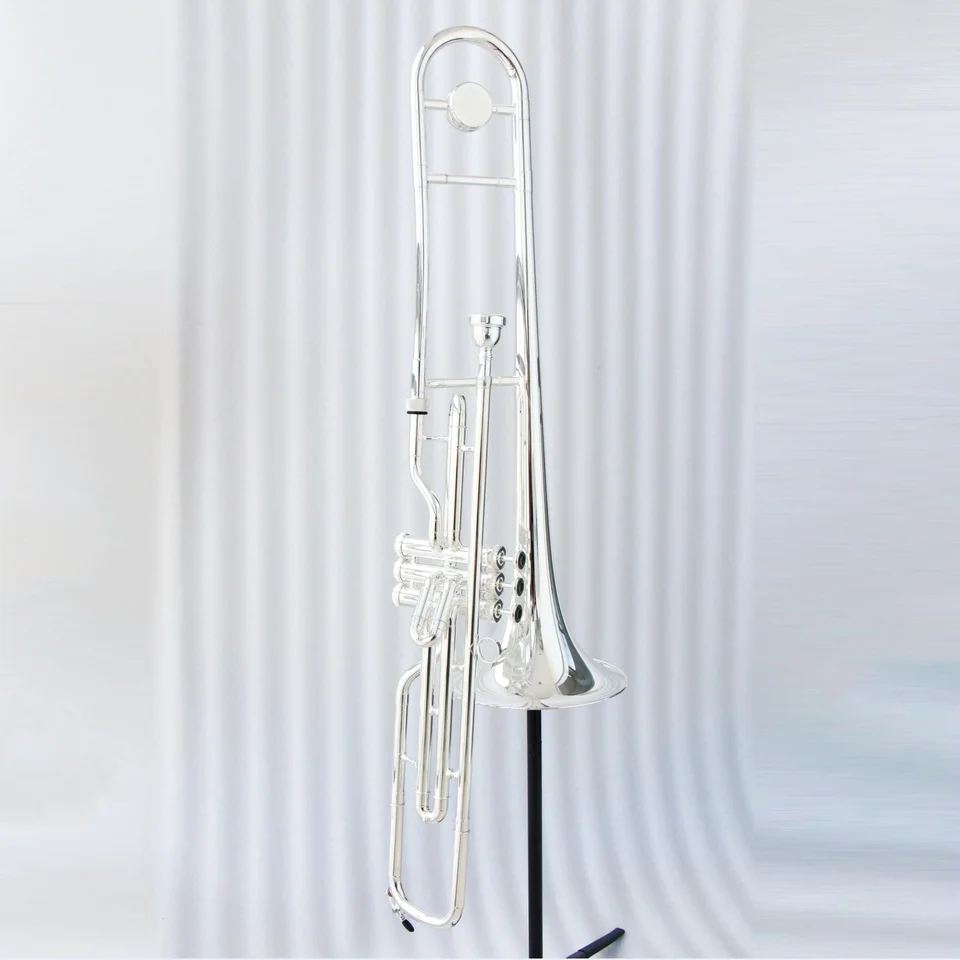 Profesionálna úroveň C trombón FTB-450S Hudobné nástroje pre profesionálny strieborný trombón na predaj
