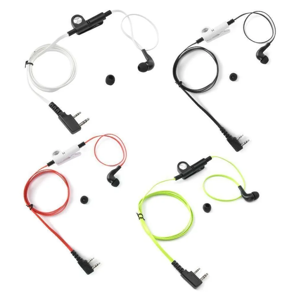 Profesionálne 2 -cestné slúchadlá 2 pin obojsmerné rádiové slúchadlá PTT Mic Abs rezance pre slúchadlá pre Kenwood Baofeng