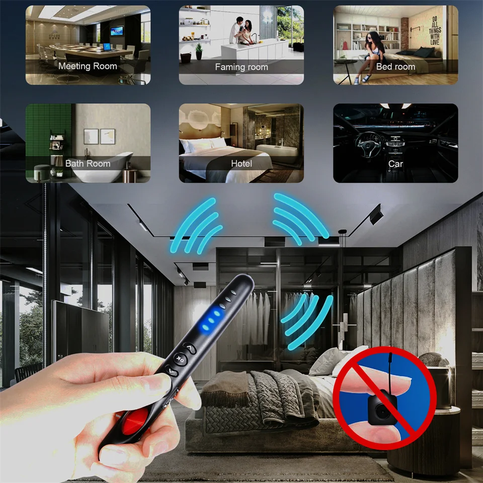 Profesionálne detektory skrytých fotoaparátov anti-spy GSM GSM Audio Bug Finder Feireless RF Signál detekcia GPS Tracker Skenovanie jednorazového alarmu
