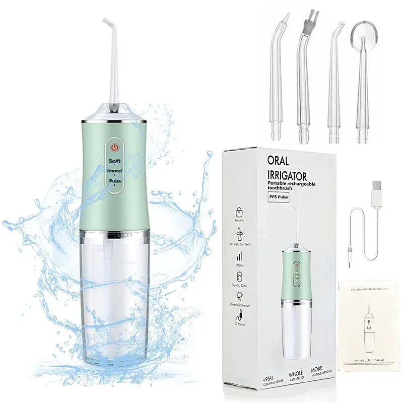 Profesionálne flossing prenosný elektrický 4 nofle zubná kefka Combo tonsil kamenný remover rodina orálny zavlažovač vodný zubný nl. Flosser