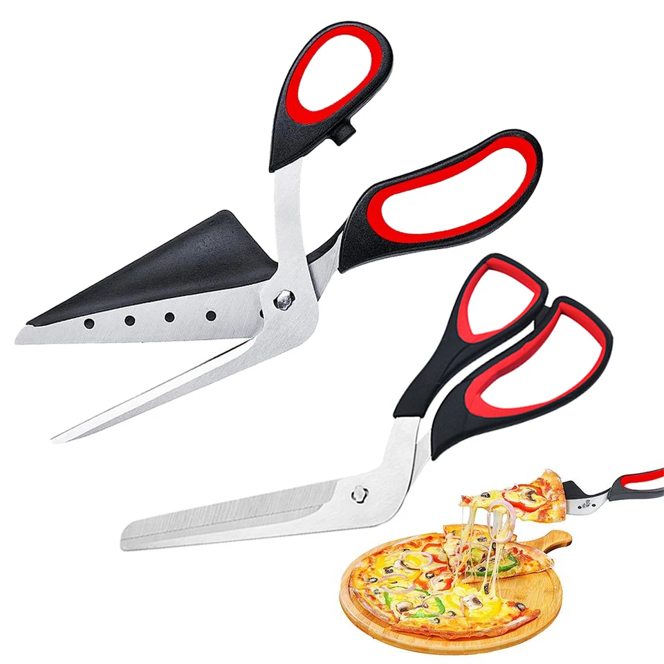 Profesionálne nožnice na pizzu Odnímateľné ostré nerezové oceľ Čepeľ pizza nožnice Nožnice ľahké rezanie pizze špachtľové náradie