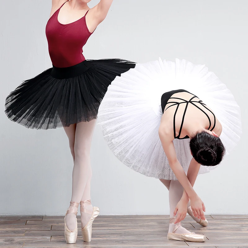 Profesionálny balet tutu dospelý tanečný sukňu žena balet labuť jazero Performance kostýmy biela čierna 7LYERS Hard Mesh tutu balet