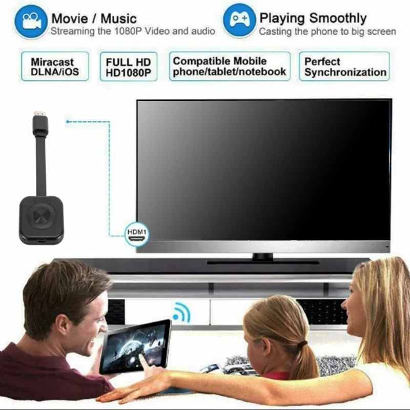 Profesionálny dongle pre obrazovku obrazovky zrkadlového zrkadla pre obsah telefónu bezdrôtovo do vašej televízie