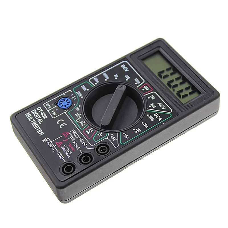 Profesionálny DT832 Digital multimeter LCD pre DC AC Voltmeter Ammeter OHM tester