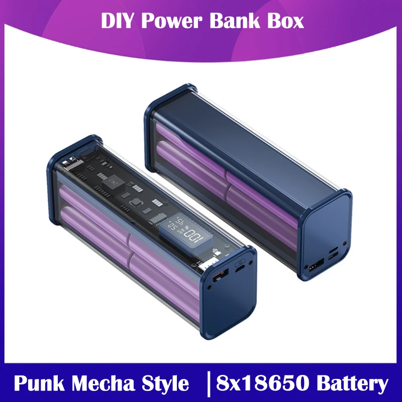 Profesionálny PD22.5W DIY batéria Púzdro na nabíjanie Pase pre rýchle nabíjanie pre 8ks 18650 Polymer 20000ma nabíjanie batérií Power Bank Box