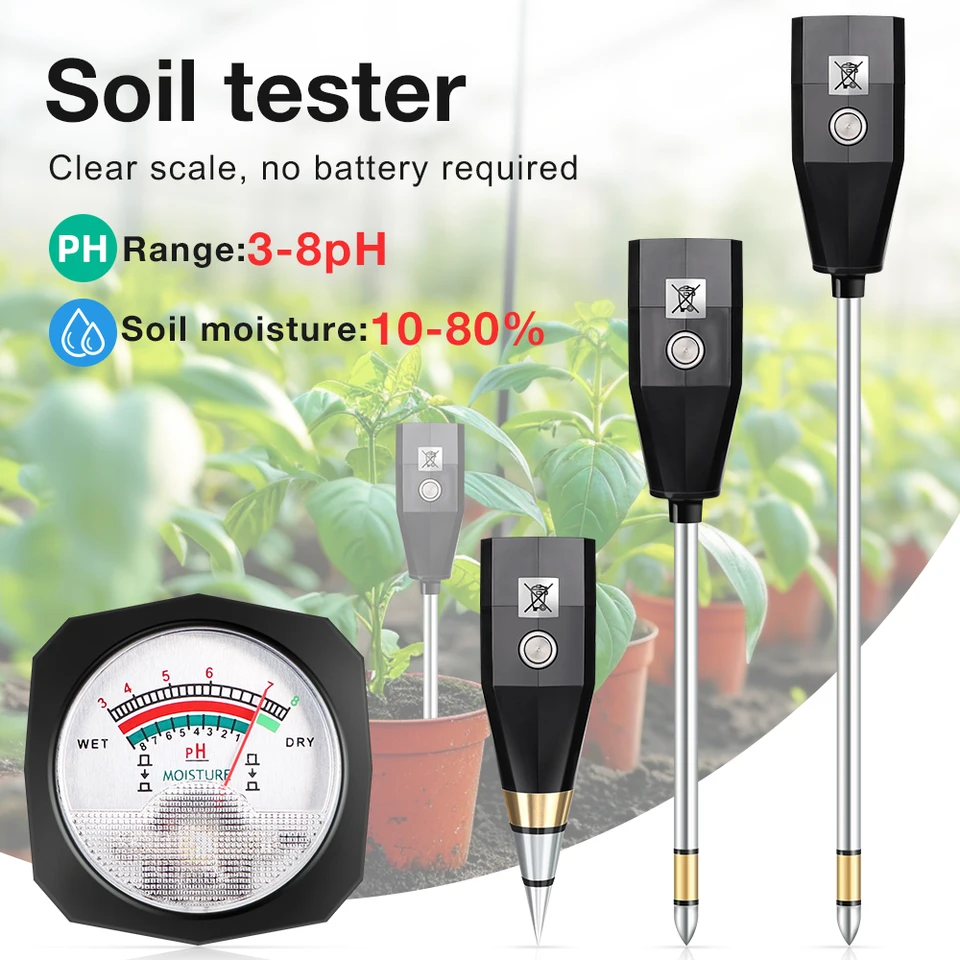 Profesionálny pH Tester PH 2 v 1 Pôdna vlhkosť Mlužobník Vlhkosť DETEKTOR DETEKTOR HYGROMETROMORE pre záhradný skleník