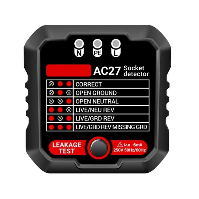 Profesionálny soketový tester napätie Test rcd30ma detektory soketu US/EUplug DROSPOPPIP