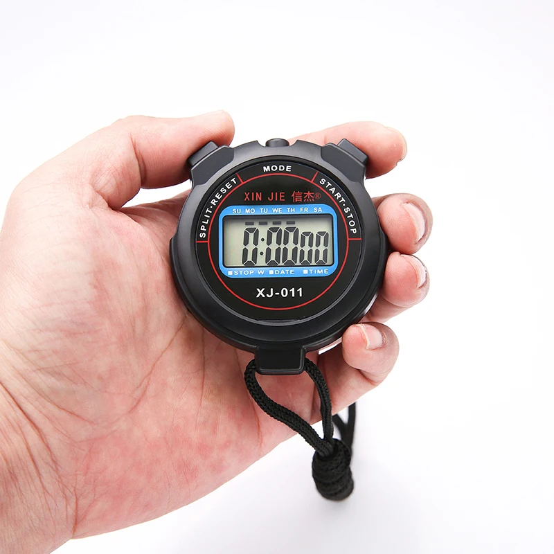 Profesionálny vreckový LCD Chronograf Sports Stopwwatch Timer Kitchen Timers Classic Digital Stop Watch so šnúrkou pre šport