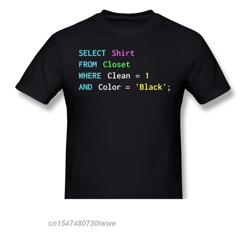 Program Linux Funny 2024 Nový príchod Tričko Funny SQL Design pre programátorov SQL, DBA Unikátny dizajn Crewneck Cotton for Men