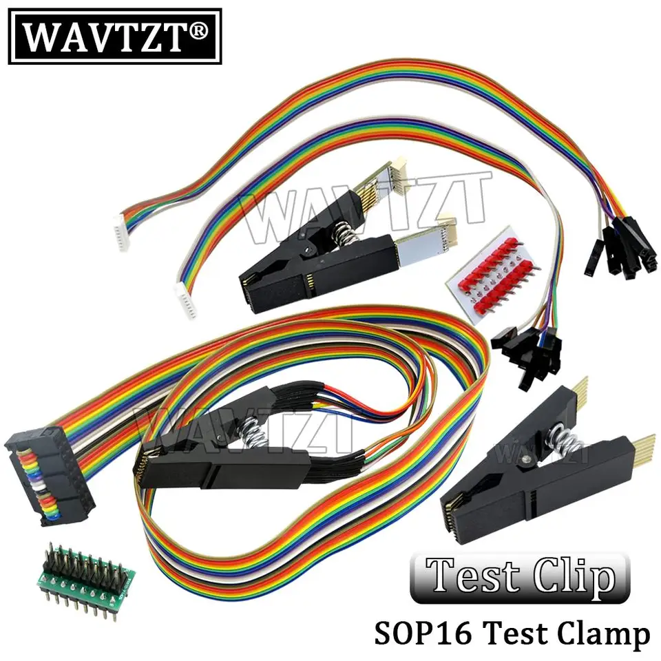 Programátorový testovací klip SOP16 SOP SOIC 16 SOIC16 PIN IC TEST CLAMP SOP16 do DIP8 Flash Clip pre 25 sérií RT809F TL866CS TL866A