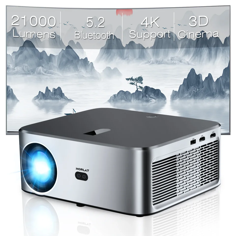 ProjectEur viedol Full HD, 21000lumens, Android, 4K, 1080p, Home Cinéma, Auto Keystone, WiFi 5G, prenosný, extérieur