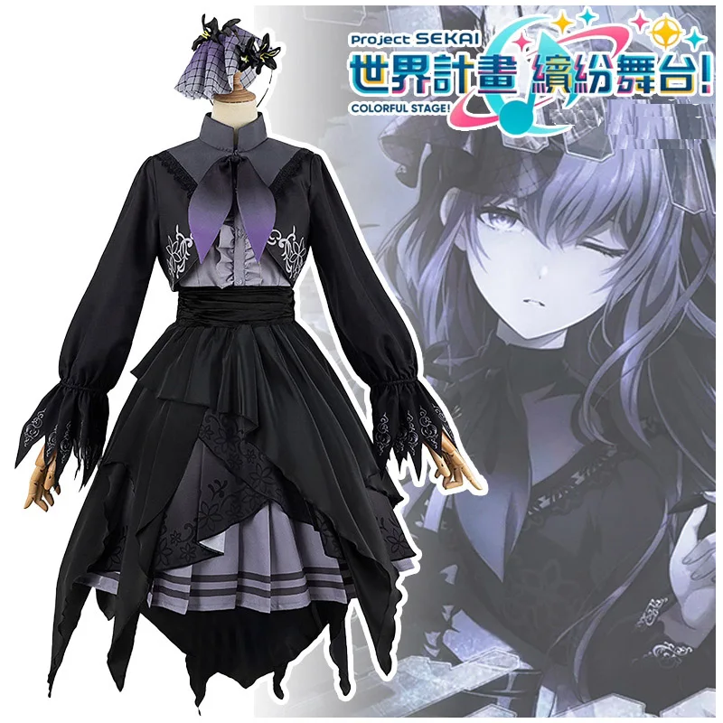 Projekt Sekai asahina mafuyu lolita cosplay kostým parochňou parochňou pjsk 25-ji nočné ženské dievčatá kawaii šaty halloween Party Outfit