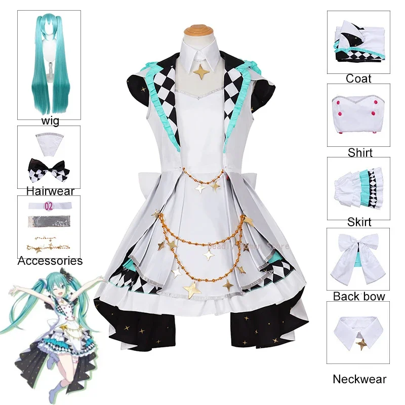 Projekt sekai farebné pódium miku cosplay kostým parochň