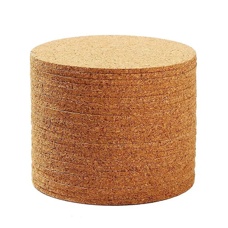 Propagácia! Sada 10 Cork Bar Drink Coasters - Absorpent a opakovane použiteľné - 90 mm, hrúbka 5 mm