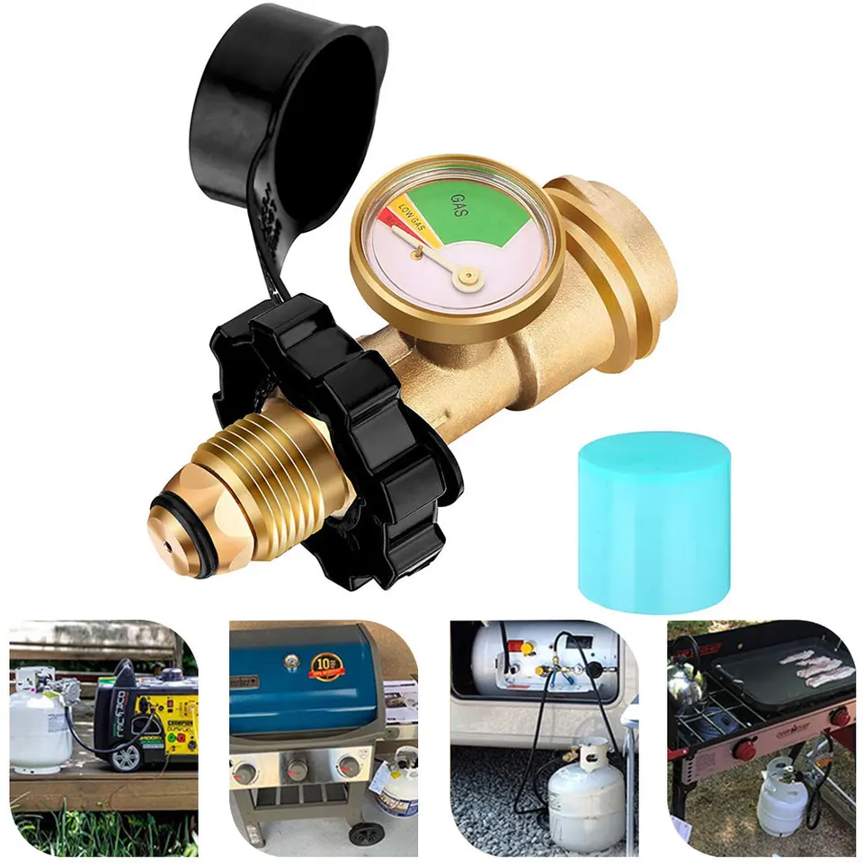 Propánový nátlak Tlakový gluker prevedie Pol LP Tank Service Ventil na QCC1/Typ 1 Pre valcový grilovací gril RV Camper Ohriečko RV