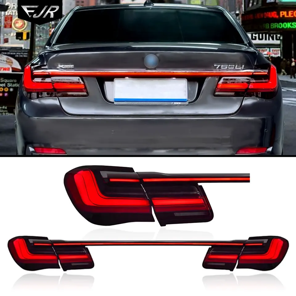 Prostredníctvom Taillight for BMW 7 Series F01 F02 2009-2015 Aktualizácia G12 LED DYNAMIC DRL Sekvenciálny zákrutový signál Zadné zadné svetlá kufra