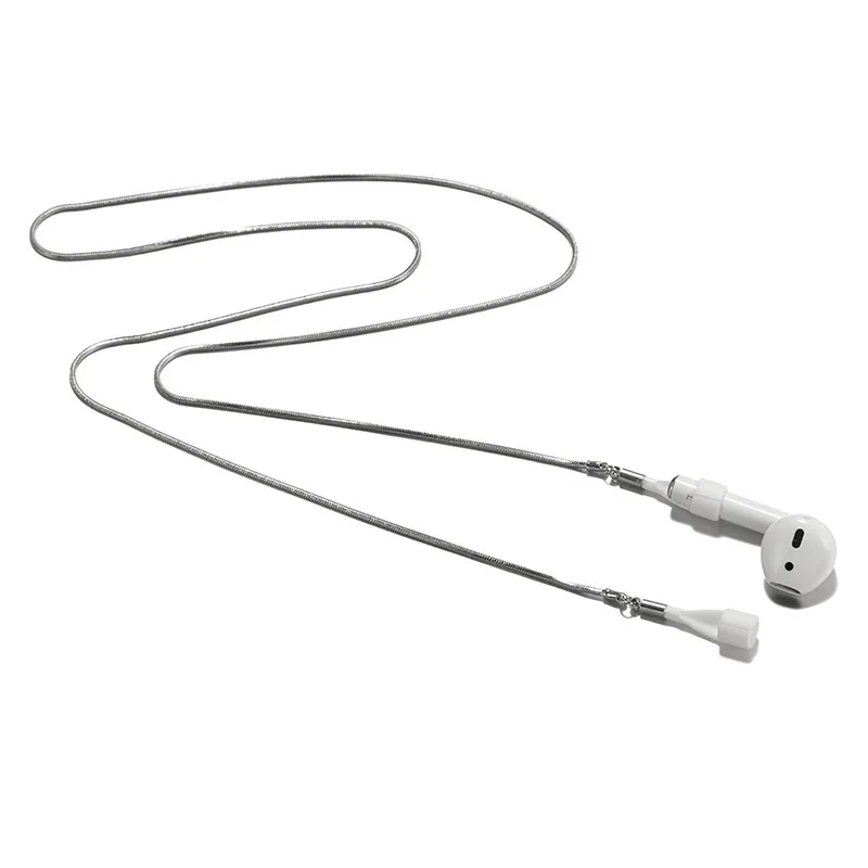 Proti-lost reťazce pre Airpods Had reťaz náhrdelníka Kreačný kovový módny náhrdelník Sveter slúchadlá slúchadlá