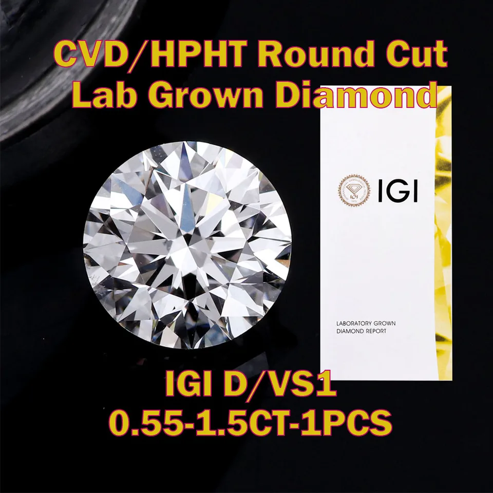 Provence CVD/HPHT Lab Grown Diamonds 0,55-1.5Ct D/VS1 -1pcs Round Diamond pre šperky prsteň náušnice Výroba voľného kameňa Veľkoobchod