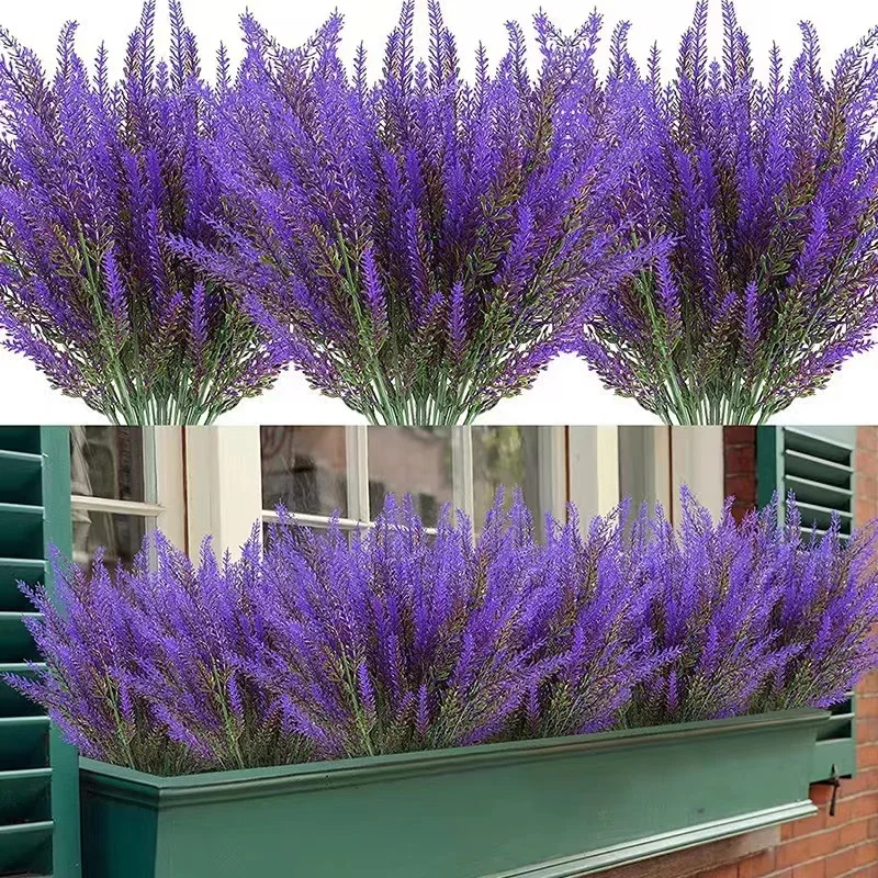 Provence levanduľa plastové umelé kvety Falošné rastliny Svadobný dom vonkajší záhradný dekorácia stolová dekorácia