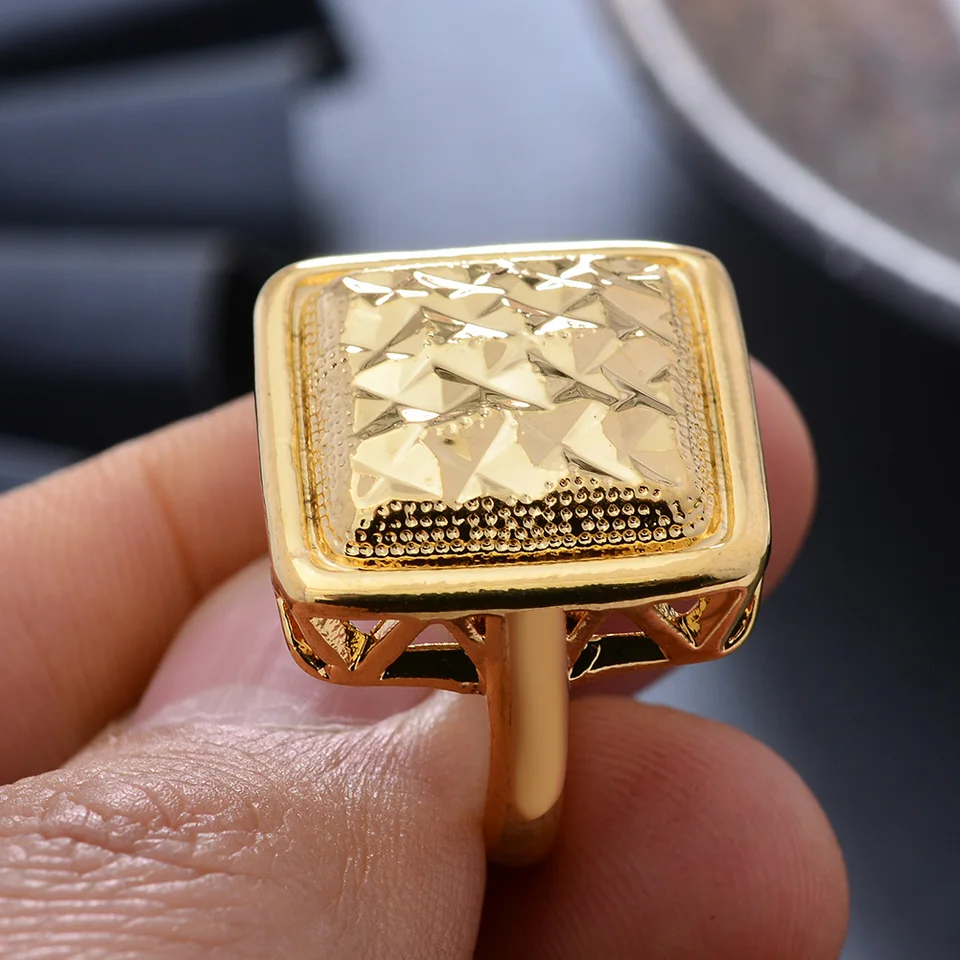 Prstene Etiópia Dubaj Bead Gold Color Arabské prstene pre ženy Muž dospievajúci svadobné šperky Africký /Halloween Darček