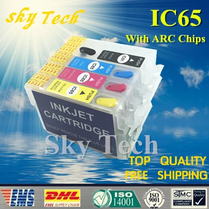 Prázdne doplňovateľné atramentové kazety Oblek Fori IC61 IC65 Oblek pre Epson PX-673F 1600F 1200 1700F, s oblúkovými čipmi