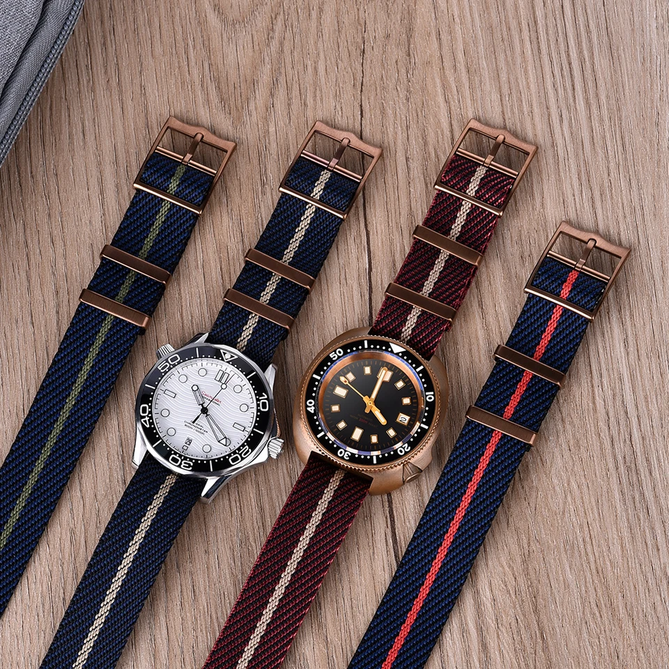 Prémiové vojenské pruhované pruhované nylonové hodinky pre remienok na hodinky Tudor 20 mm 22 mm hnuteľný kruhový vojenský náramok