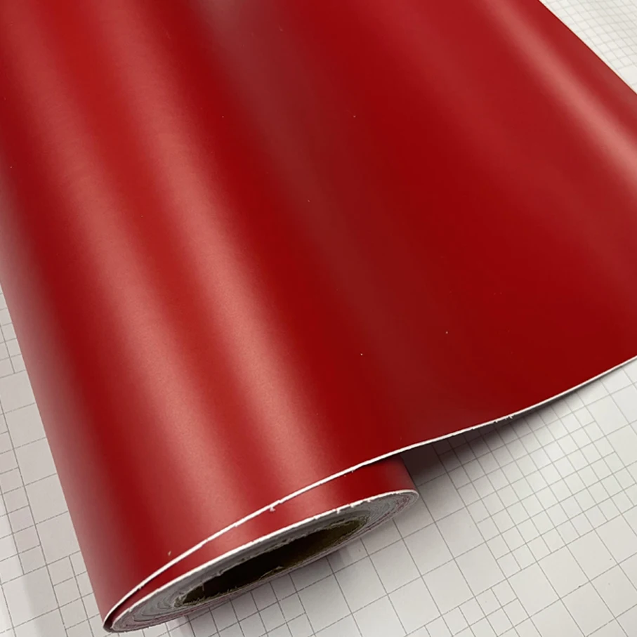 Prémiový matný červený vinylový zábal film s technológiou Air Release Technology Adhesive Sticker Matt Sticker Red Film Styling