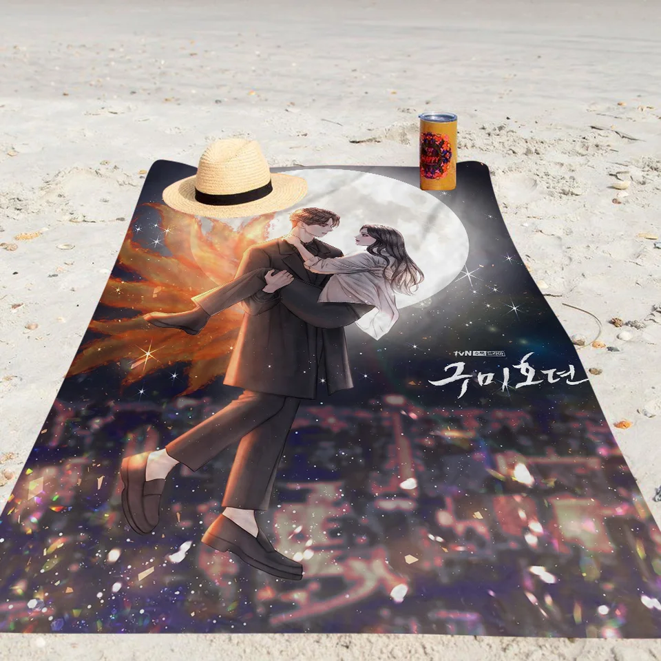 Príbeh deviatich chvostov Lee Dong Wook Beach Towel Cartoon Cutoon