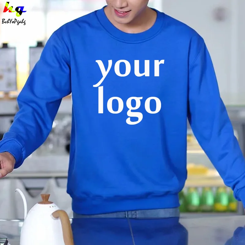 Príležitostná bavlnená mikina vlastný dizajn logo Muži a ženy na jar a jeseň s dlhým rukávom Mikinová tričko Reklama Top