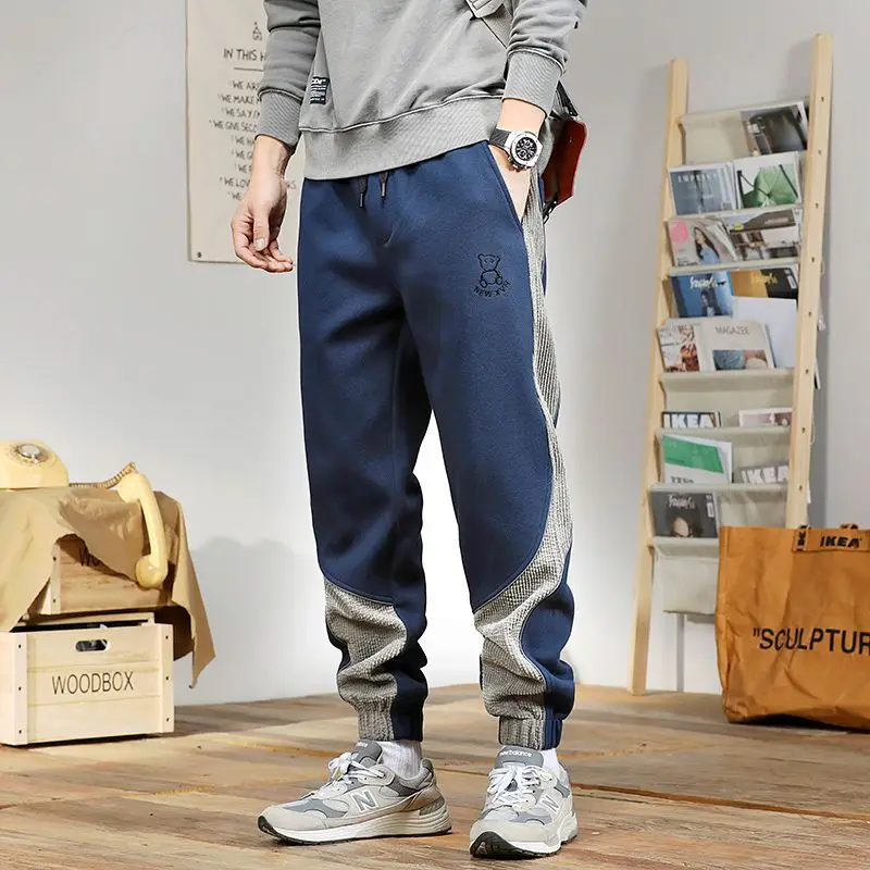 Príležitostné nohavice pre mužov na jar jeseň nového kórejského štýlu Trendy členok-tip-kruhy s rovnou nohou voľné trendy značky pánske nohavice