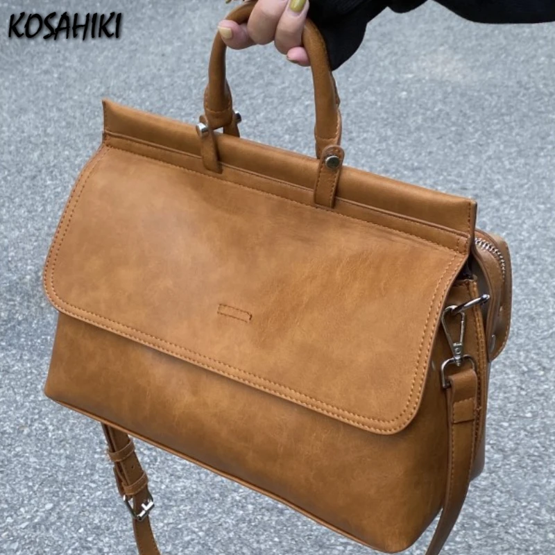 Príležitostné punk vinobranie masívne ramenné tašky Ženy Streetwear Grunge Messenger Bags Trendy Ins y2k estetické jednoduché kabelky Crossbody