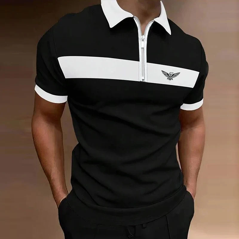 Príležitostné pánske rugbyové pólo s krátkym rukávom Vonkajšie dnité denné dňové odevy Spring a leto 3D tlač zips Microelastic Polyester