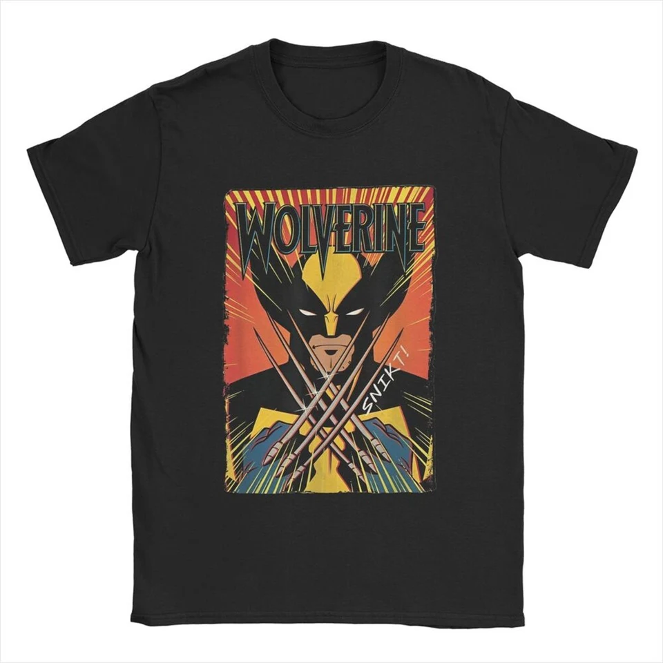 Príležitostné Wolverine Classic Logan X-Men Tričká Men Cotton T tričko Silhouette plagát s krátkym rukávom Harajuku vintage štýlové odpaliská