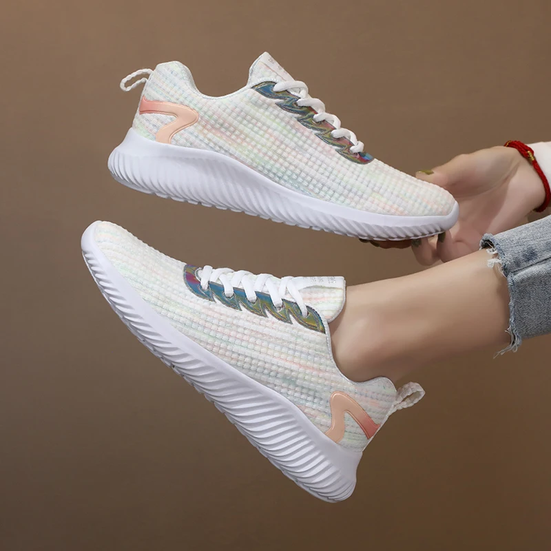 Príležitostné športové dámske topánky Outdoor tenisové topánky ľahké nekĺzavé priedušné tenisky mäkké vychádzkové topánky Zapatillas de mujer