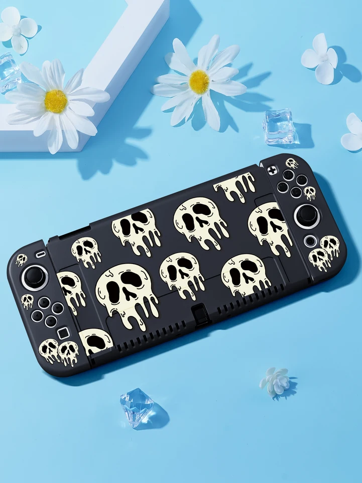 Prípad chrániča prepínača lebky pre Nintendo Switch OLED, NS Herné príslušenstvo, vreckové oddeliteľné škrupiny pre NS JoyCon, kryt prepínača