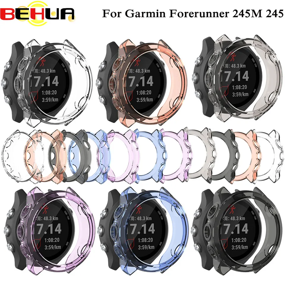 Prípad chrániča TPU pre Garmin Forerunner 245m hodinky Soft Soft Cover Shell pre Garmin Forerunner 245 GPS Watch Accessories
