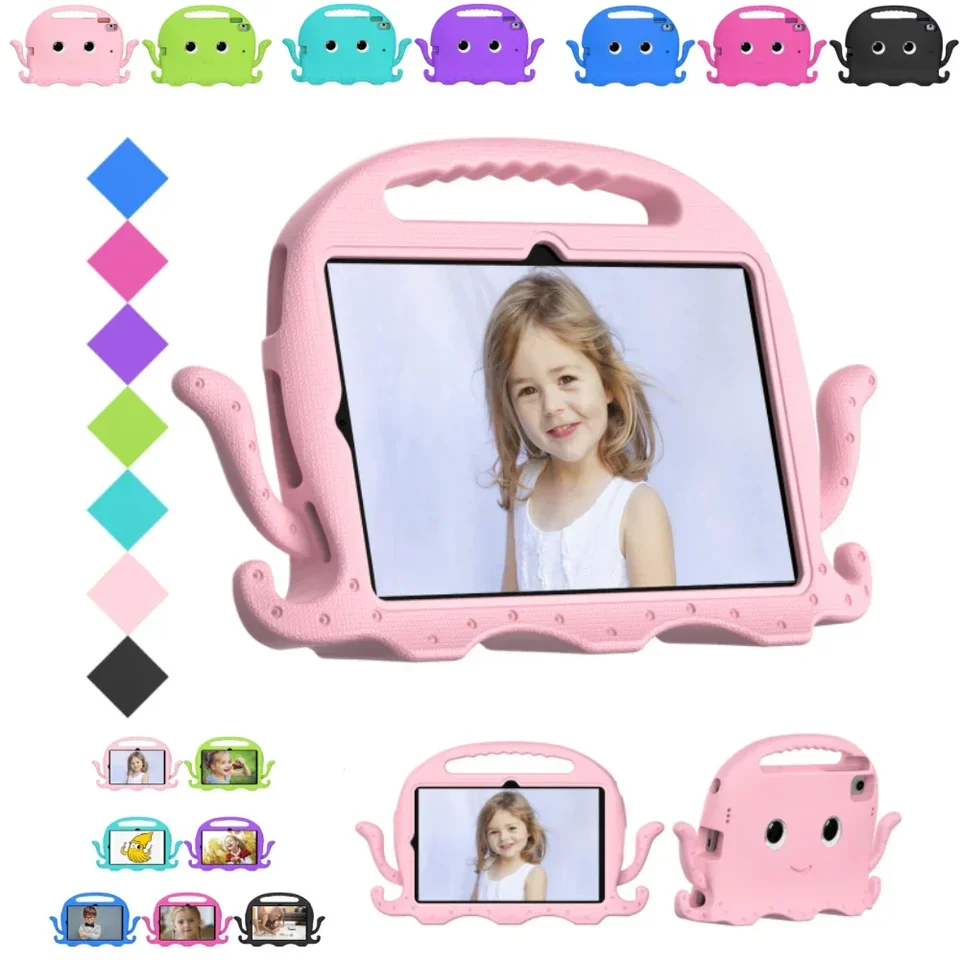 Prípad Eva Kids pre Huawei Matepad 10.4 2022 BAH4-W09 Octopuss Cartoon Tablet Cover pre MatePad T8 8.0 2020 KOBE2-L03 KOB2-L09