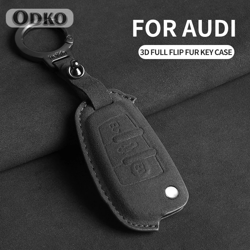 Prípad krytu skladacieho kľúča z semišového auta pre Audi A3 8L 8p A4 B6 B7 B8 A6 C5 C6 4F RS3 Q3 Q7 TT 8L 8V S3 Kláves FOB SHELL Príslušenstvo