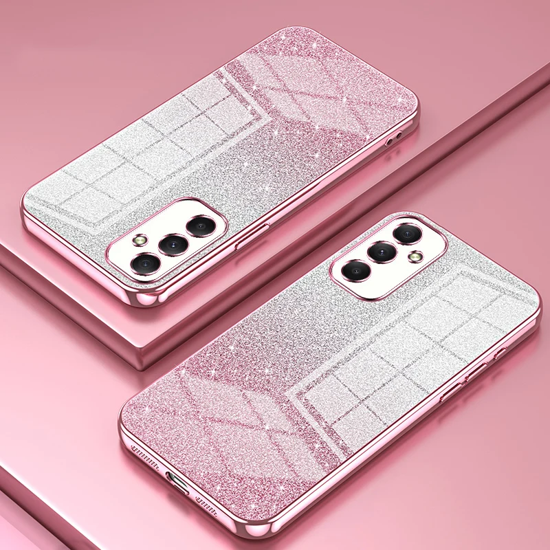 Prípad Luxury Gradient Glitter Masting puzdro pre Huawei Honor 90 Lite 100 80 70 Pro 50 60 SE 20 30 Pro Women Women Soft Silicone Zadný kryt
