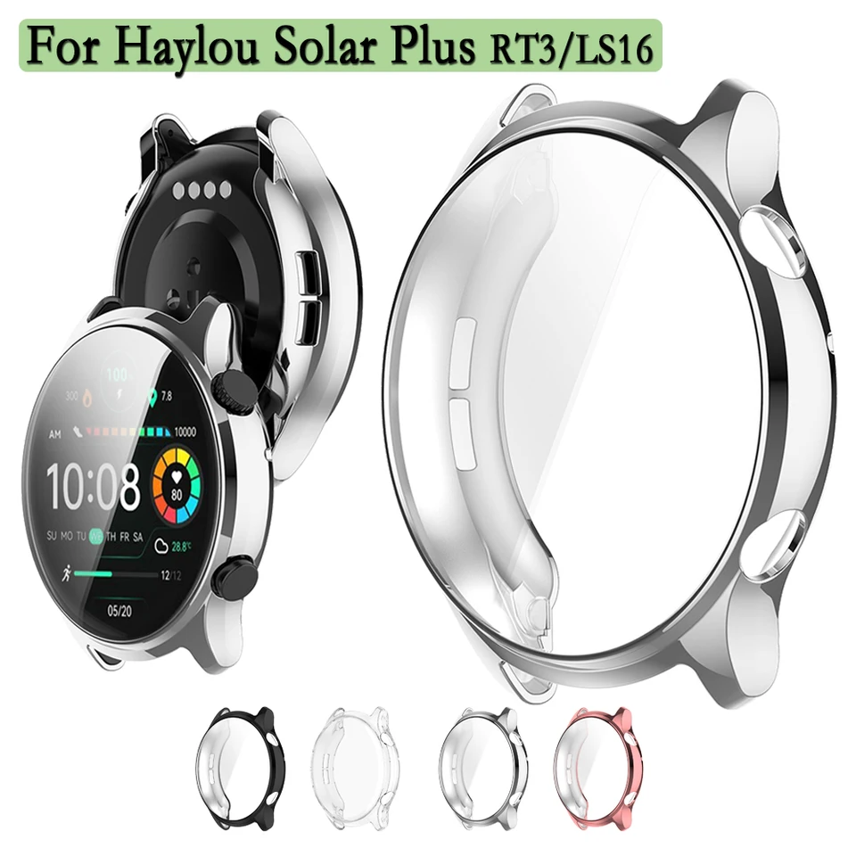 Prípad pre Haylou Solar Plus RT3 / LS16 Trvalé a mäkké ochranné obálky TPU Cover Cover Watch Shell Case Smart Accessorie