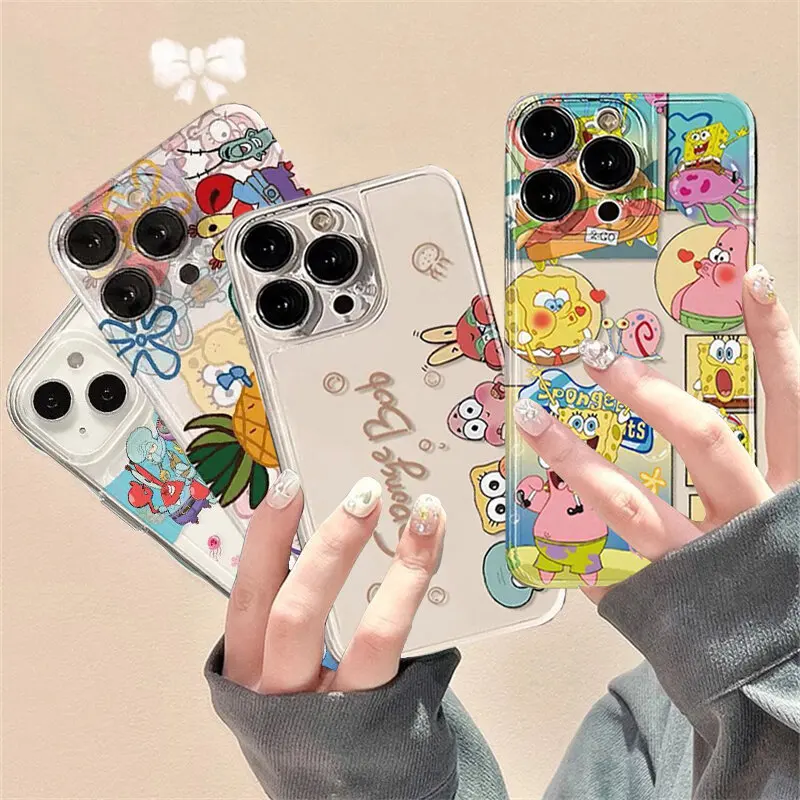 Prípad pre Oppo Reno 11 12 Pro 12F 11F 2F 2Z 5 6 7 5Z 6Z 7Z 8Z 8 8T 10 Pro Plus F11 F9 Pro Case Cartoon S-SPONGEBOB Squarepants