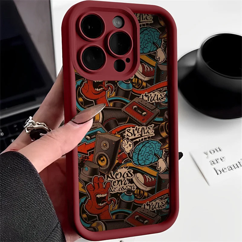 Prípad pre Samsung Galaxy A54 A53 A34 A14 A52S A52 A55 A33A13A32 A24 A73 A22 A23 4G 5G Puzdro pre graffiti na stenu studené mäkké puzdro