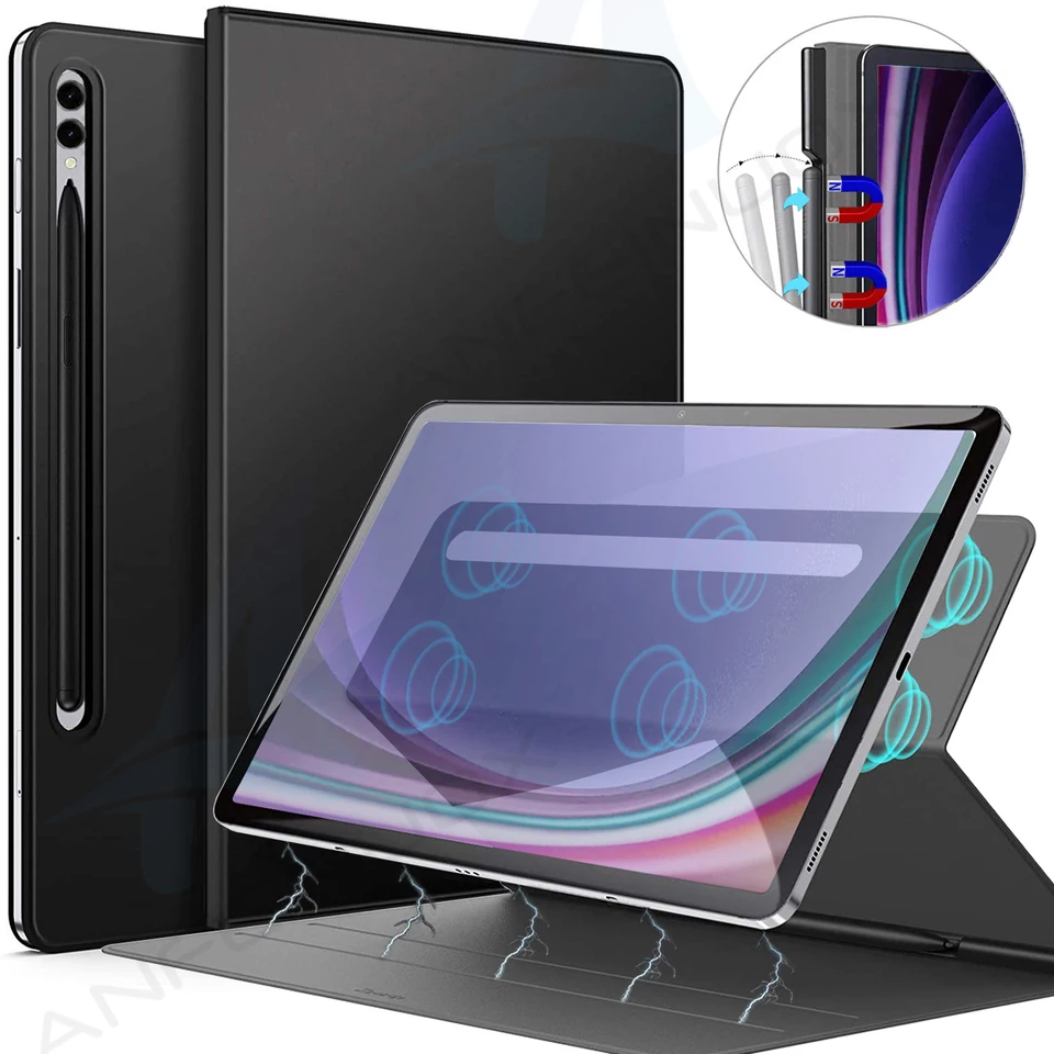 Prípad pre Samsung Galaxy Tab S9/S10 Plus, magnetický stojan pre S8/S9FE s držiakom ceruzky pre kartu S9/S10 Ultra Auto Sleep Wake