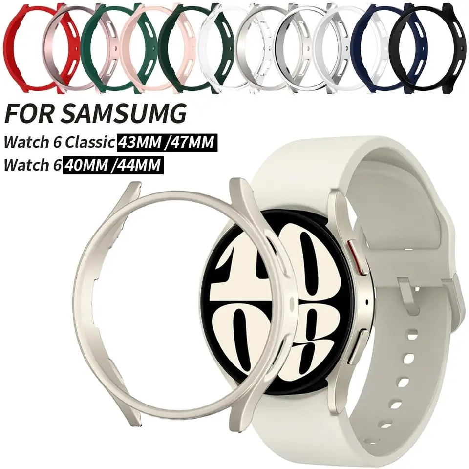 Prípad pre Samsung Galaxy Watch 6 40 mm 44 mm PC Tvrdý dutý ráme