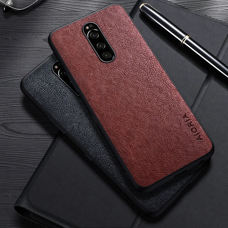 Prípad pre Sony Xperia 1 XZ4 XZ3 ACE 2 ACE III Jednoduchý dizajn Luxusný kožený obchodný obal pre prípad Sony Xperia Pro-i