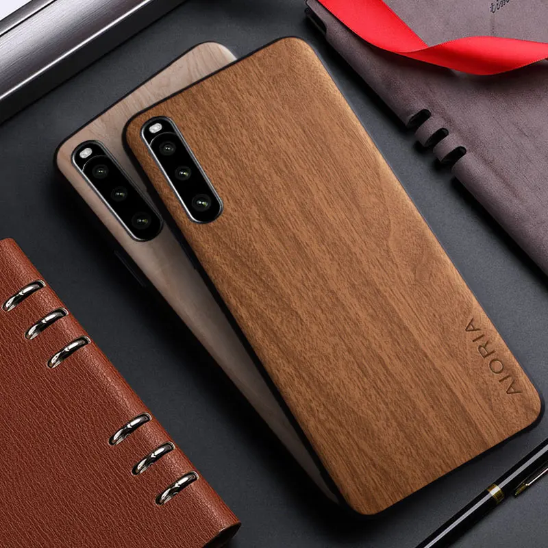 Prípad pre Sony Xperia 10 VI V IV III ACE III 2 bambusový drevený vzor kože Desihn Cover pre Sony Xperia 10 VI V 1 VI ACE 2 Case