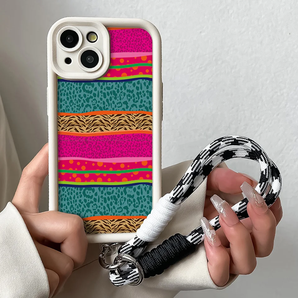 Prípad reťazca zápästia leoparda pre Xiaomi 14 12 13 13T 11T 12t POCO x6 x5 x3 F3 F5 PRO LITE ULTRA HAG STRAP STRAP KRYT