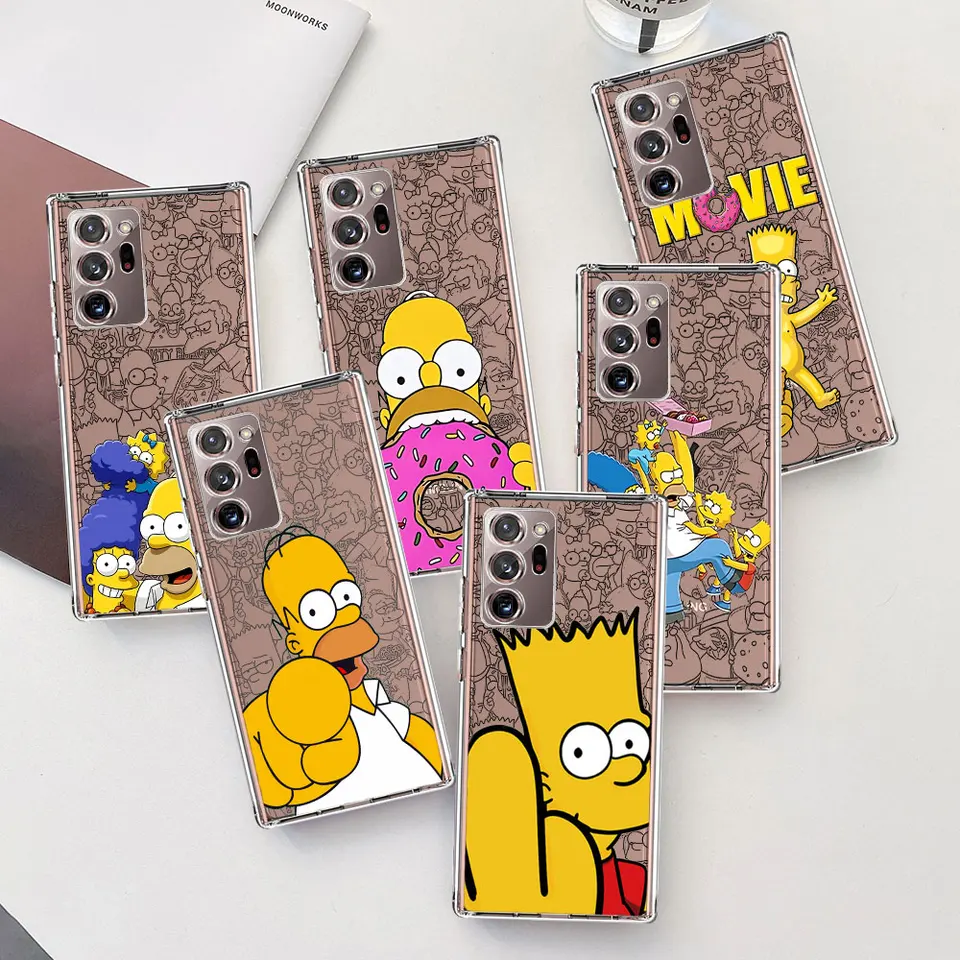 Prípad Simpson pre Samsung Galaxy Note 10 Lite 8 20 Ultra 5G 9 Silikón Transparentný mäkký kryt 10 plus J4 J6 2018 M12
