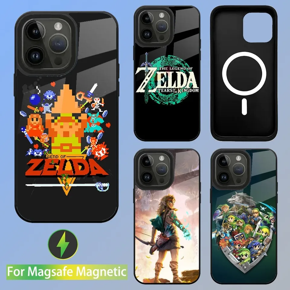 Prípad telefónu Z-Zeldas pre iPhone 15,13,12,11, plus, Pro, Max Mini Magsafe magnetické bezdrôtové nabíjanie